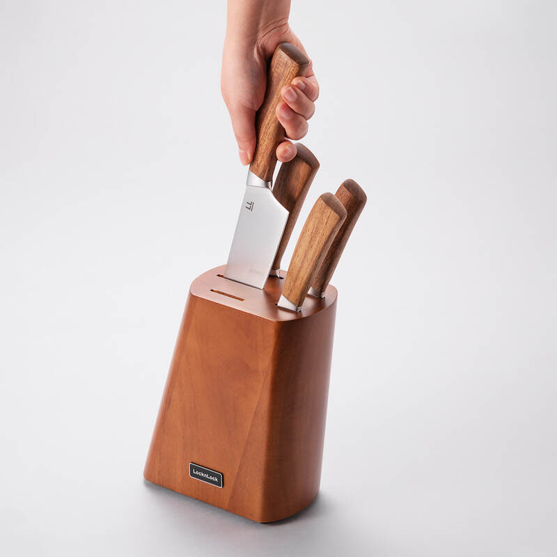 Bộ Dao 6 Món LocknLock Wood Knife Block CKK003, , large image number null